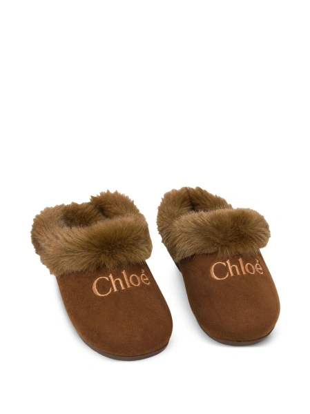 Slapi Chloe maro din material textil