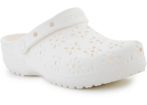 Slapi Classic Floral Cut Out Clog Chalk
