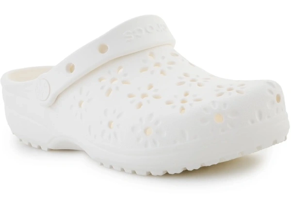 Slapi Classic Floral Cut Out Clog Chalk