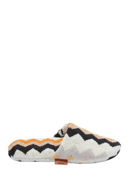 Slapi multicolor Slippers with Zig-Zag motif all-over in cotton terry home