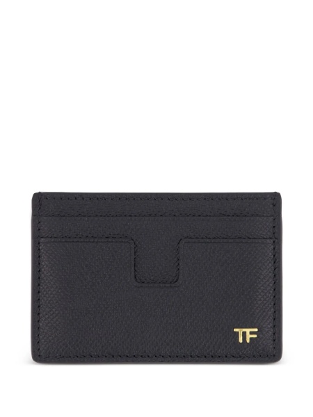 Small grain leather card holder