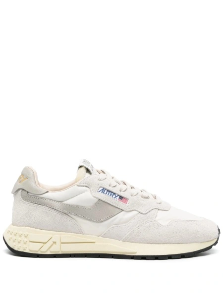 Sneakers AUTRY albi din nylon si piele intoarsa