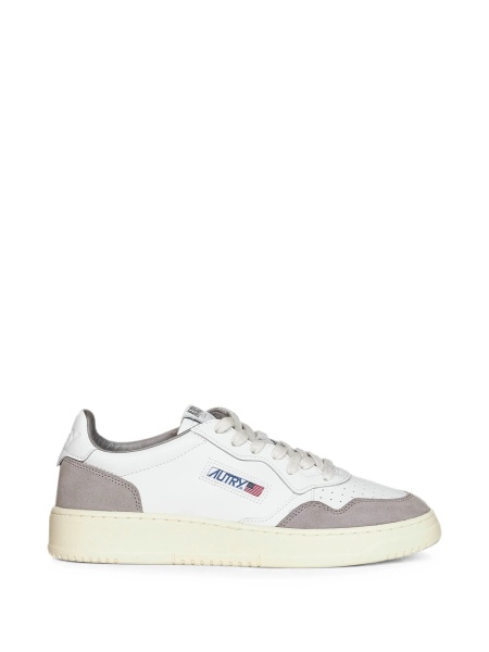 Sneakers AUTRY albi din piele intoarsa si piele