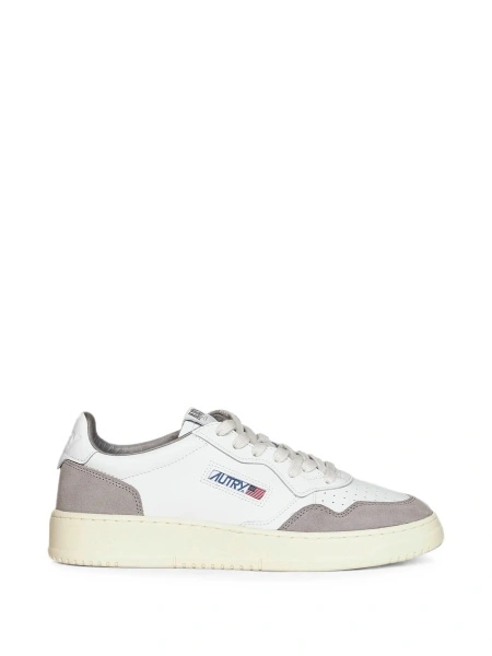 Sneakers AUTRY albi din piele intoarsa si piele