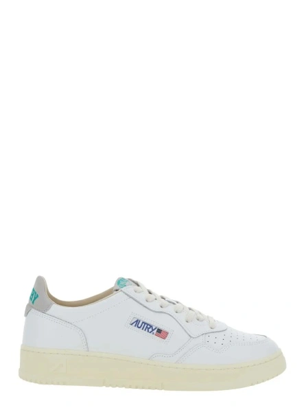Sneakers AUTRY albi din piele 'Medalist Low'