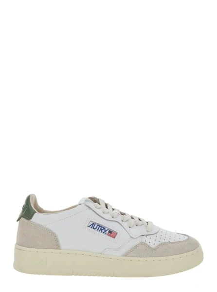 Sneakers AUTRY albi din piele 'Medalist'