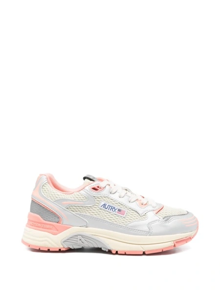 Sneakers AUTRY gri din piele si material textil