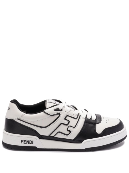 Sneakers Fendi albi din piele