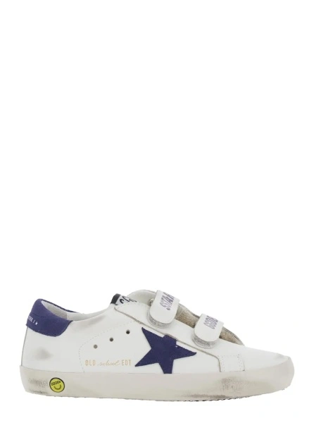 Sneakers GOLDEN GOOSE KIDS albi din piele 'Old School'