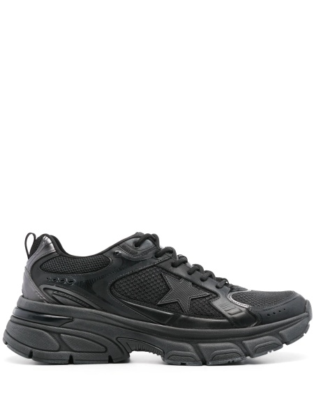 Sneakers Golden Goose negri din material textil si piele