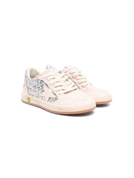 Sneakers Golden Goose roz din slipici si piele