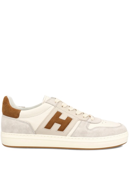 Sneakers Hogan neutri din piele intoarsa