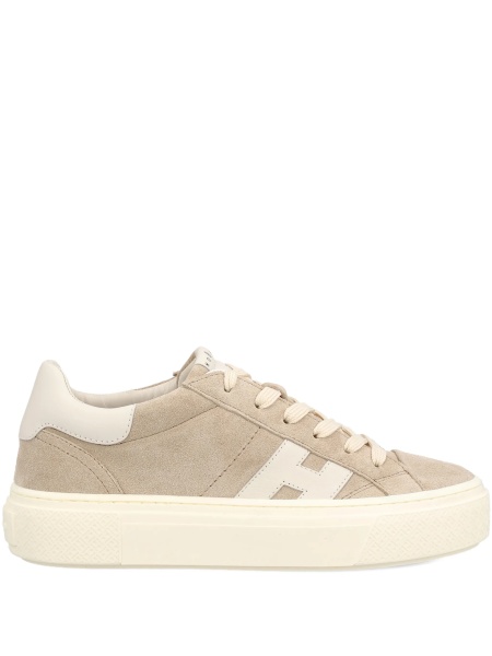 Sneakers Hogan neutri din piele intoarsa