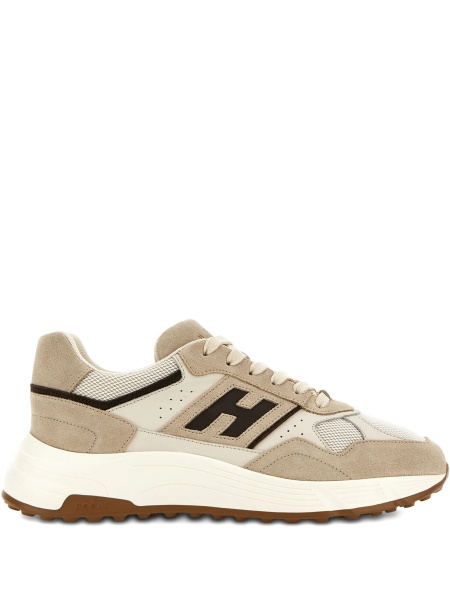 Sneakers Hogan neutri din piele si elastan