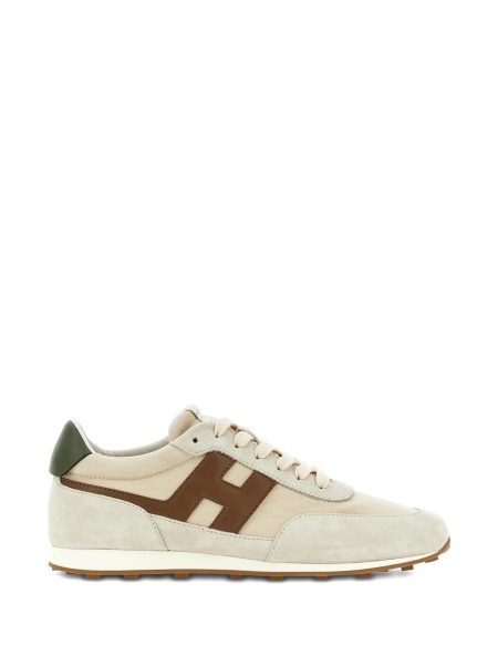 Sneakers Hogan neutri din piele si poliamida