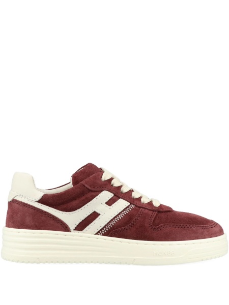 Sneakers Hogan rosii din piele intoarsa