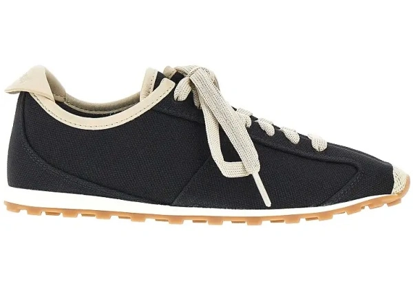 Sneakers JACQUEMUS negri din piele si canvas