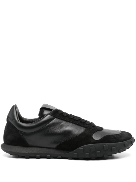 Sneakers Jil Sander negri din piele intoarsa si piele