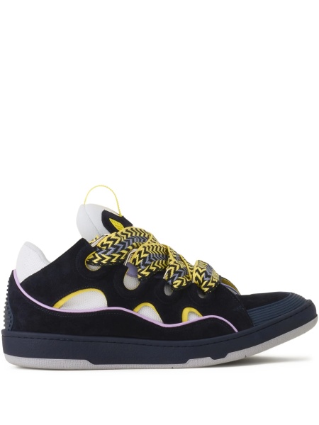 Sneakers Lanvin albastri din piele intoarsa si polyester
