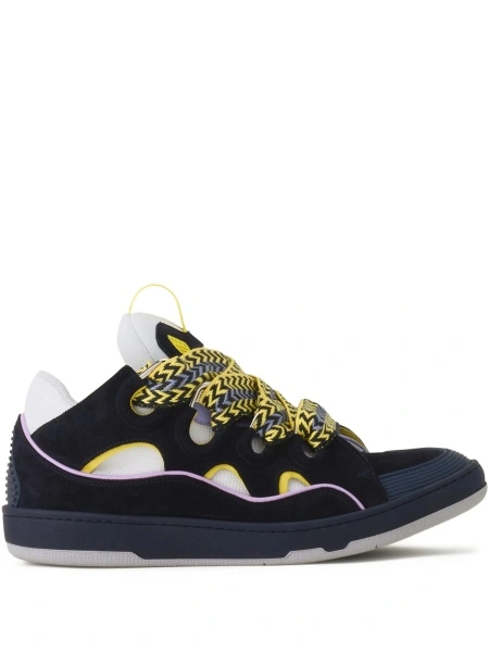 Sneakers Lanvin albastri din piele intoarsa si polyester