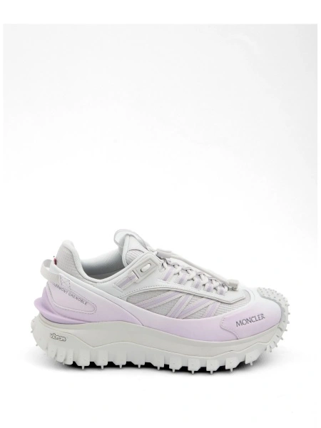 Sneakers Moncler gri din piele si material textil