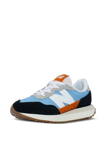 Sneakers New Balance albastri din material textil si piele intoarsa