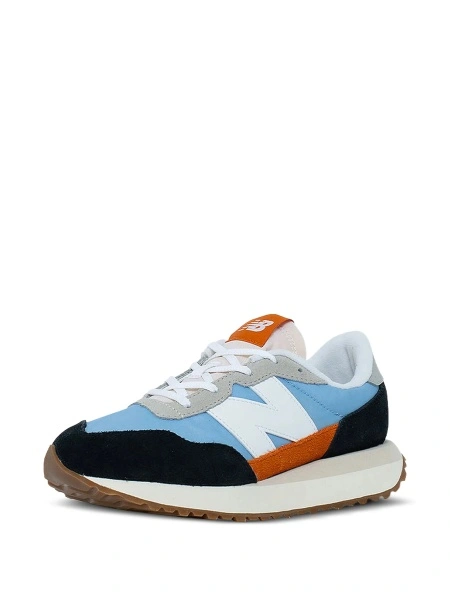 Sneakers New Balance albastri din material textil si piele intoarsa