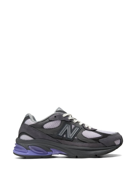 Sneakers New Balance gri din material textil si piele intoarsa