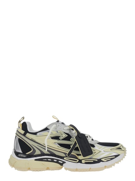 Sneakers 'Ow Be Right' Grey Low Sneakers with Zip-Tie in Mesh and Leather for Men