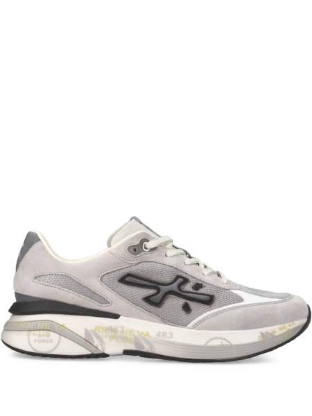 Sneakers Premiata gri din piele si poliamida
