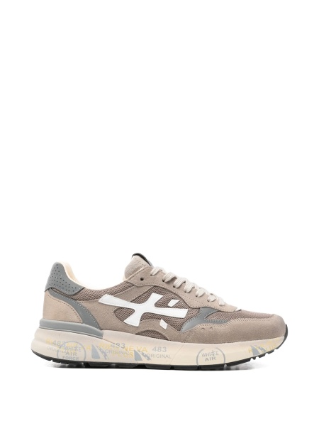 Sneakers Premiata neutri din piele intoarsa si material textil