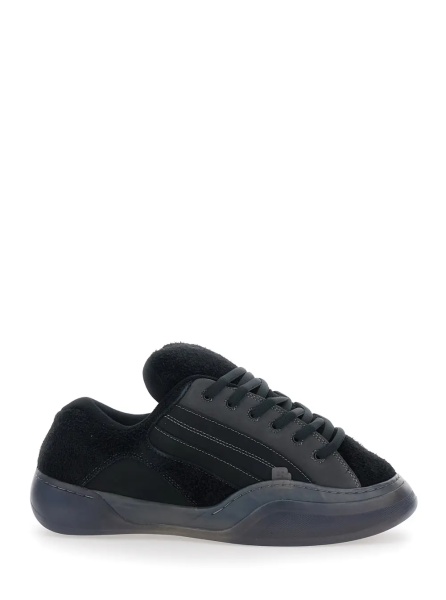Sneakers 'Quad Vamp' Black Sneakers with Logo lettering in suede for men