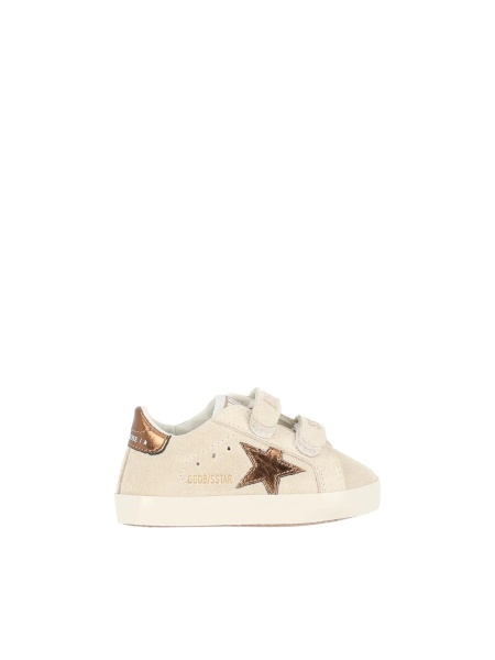 Sneakers SNEAKERS BABY SCHOOL SUEDE UPPER TOE AND STRAP LAMINATED STAR AND HEEL BEIGE/BROWN