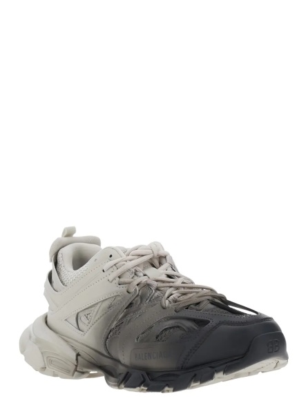 Sneakers 'Track' Black and White Low Top Sneakers with logo lettering on the tongue in Tech Fabric for Men