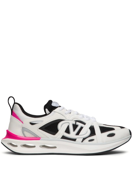 Sneakers Valentino Garavani albi din polyester si vascoza