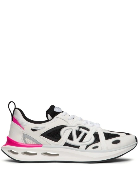 Sneakers Valentino Garavani albi din polyester si vascoza
