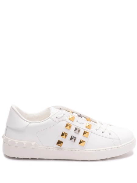 Sneakers Valentino Garavani Rockstud albi din piele