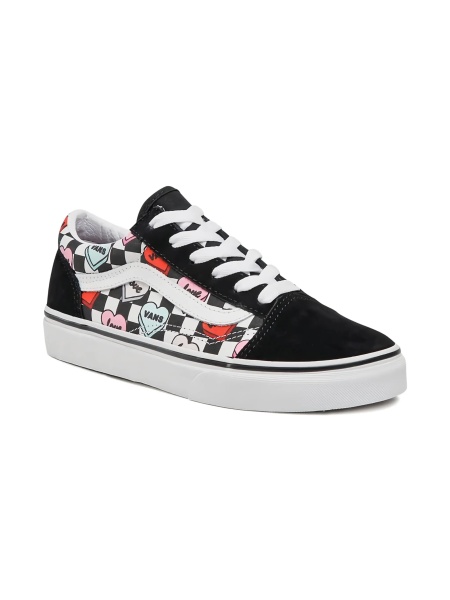 Sneakers Vans negri din material textil si piele intoarsa