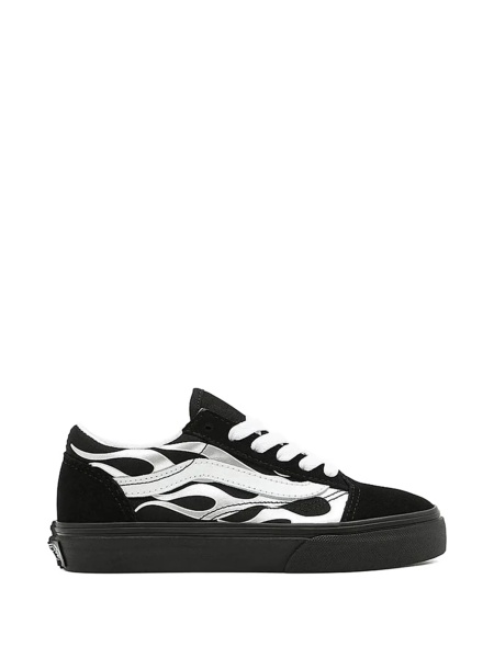 Sneakers Vans negri din piele si material textil