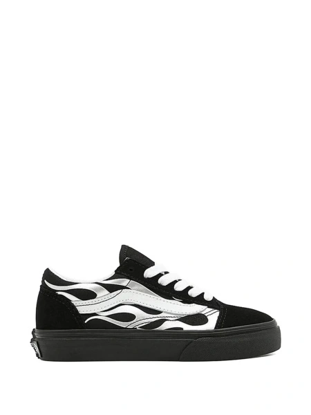 Sneakers Vans negri din piele si material textil