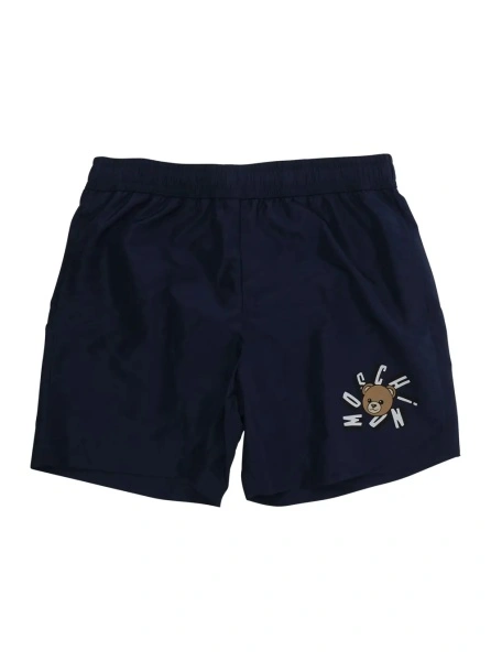 Sorturi blue Swim shorts with elasticated waist and logo on the front in tech fabric boy