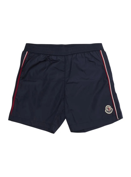 Sorturi Blue Swim shorts with logo patch on the front and striped details on the side in Tech Fabric Boy
