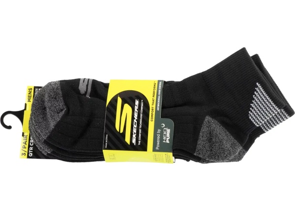 Sosete 3pk Mens 1/2 Terry Qtr Crew Socks