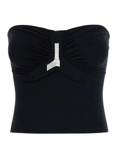 Topuri 'Alannah' Black top with corset design and cut-out on the front in cotton blend for women