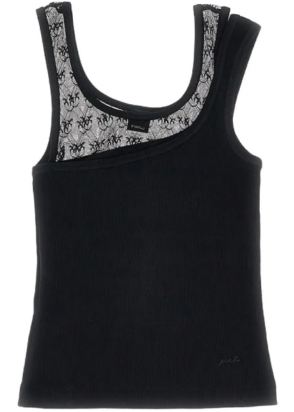 Topuri Ribbed jersey and Love Birds lace tank top
