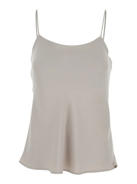Topuri white Top with U-neck in tech fabric women