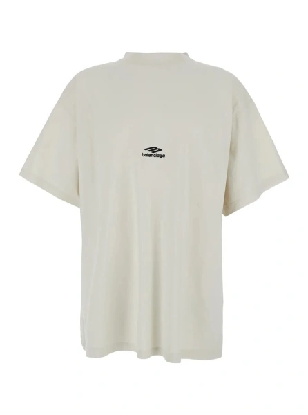 Tricou Balenciaga alb din bumbac