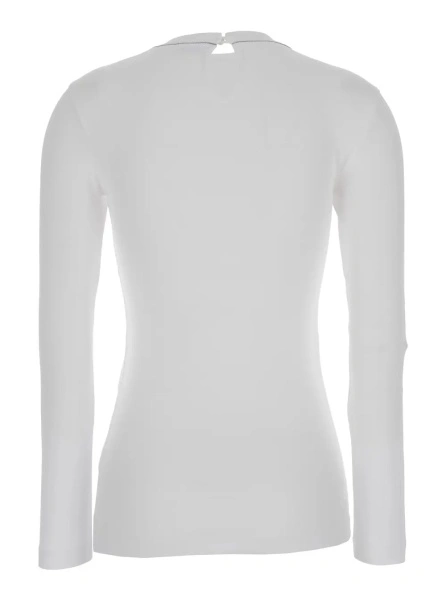 Tricou Brunello Cucinelli alb din bumbac