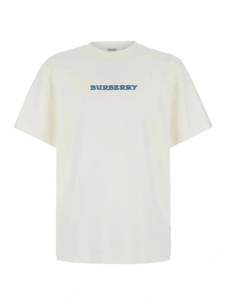 Tricou Burberry alb din bumbac 'RYAN'