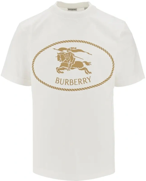 Tricou Burberry alb 'Knight Stamp'